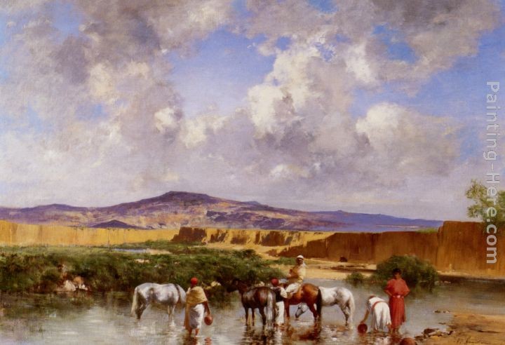 Victor Pierre Huguet Watering at the Wadi